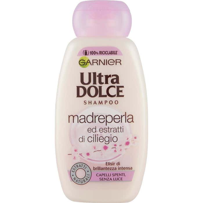 Garnier Ultra Dolce Shampoo Madreperla e Ciliegio per capelli spenti e senza luce, 250 ml
