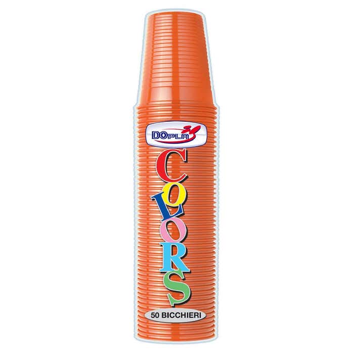 DOPLA bicchieri arancioni cc 200 pezzi 50