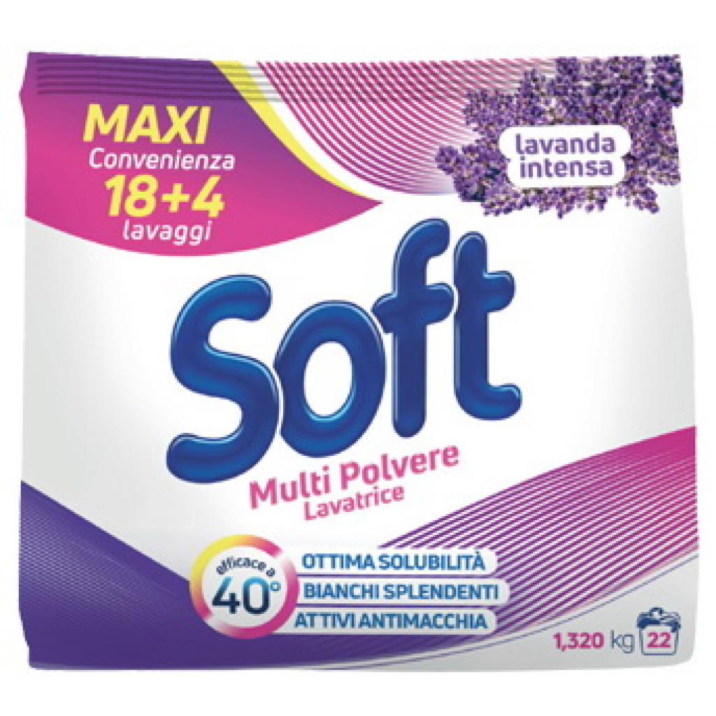 SOFT Multi Polvere Lavatrice Lavanda 22 lavaggi