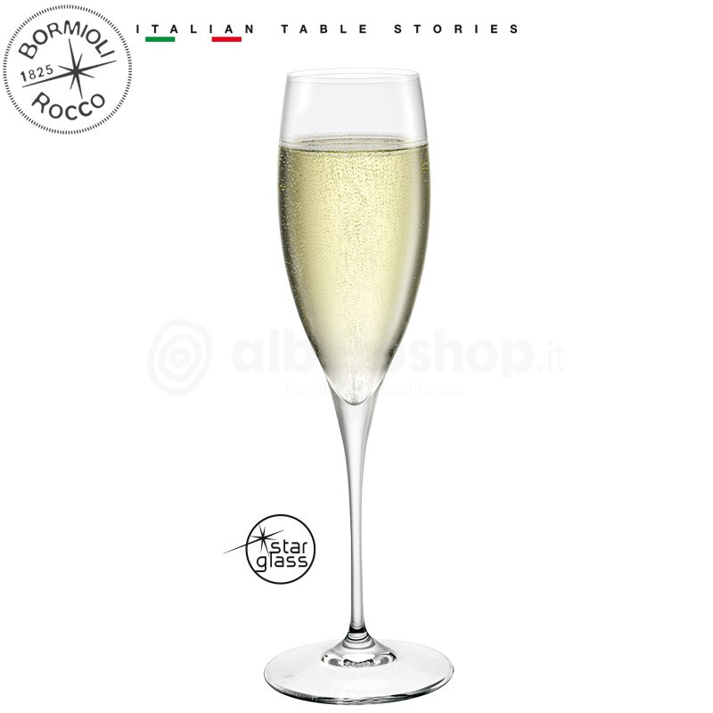 BORMIOLI ROCCO Symposium Confezione Calici Flute da 26 cl, Vetro, Trasparente, 2 Pezzi