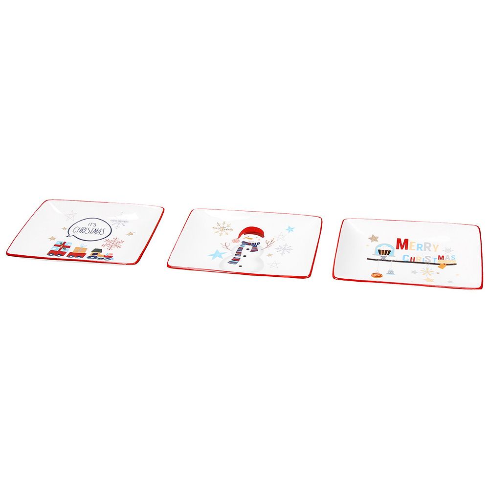 Set 3 Piatti Rettangolare Cm13x10 Red Cocktail