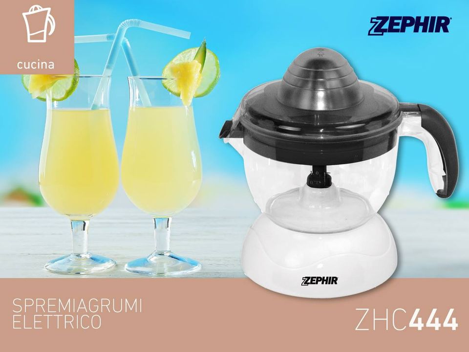 SPREMIAGRUMI ELETTRICO ZEPHIR ZHC444 SPREMI AGRUMI PREMUTA ARANCIATA 0,8 LT