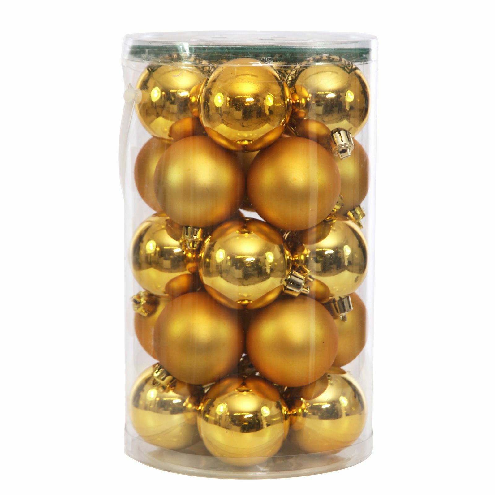 25 Palline di Natale dorate lucide e opache