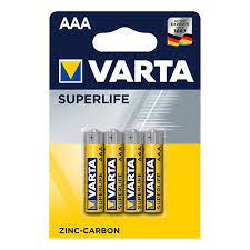 Batterie Superlife Varta AAA 4 pezzi in blister