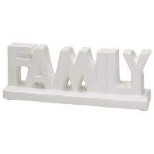 Family Scritta Cm 20x8 H Bianco Lucido