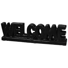Welcome Scritta Cm 27x 8 H Nero Lucido