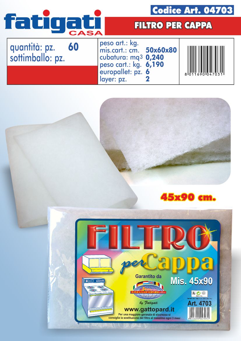 FATIGATI Filtro per cappa 45x90