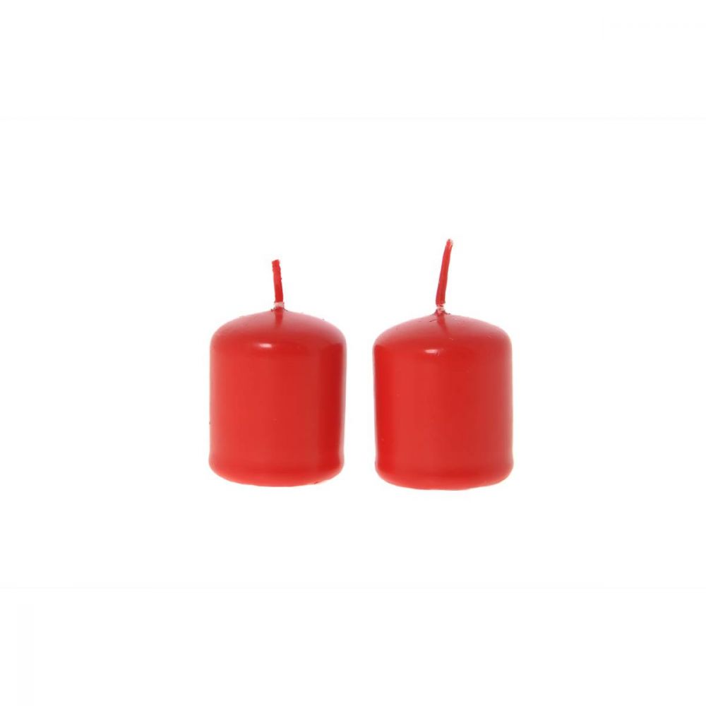 Candele Rosse 2pz 4x5cm
