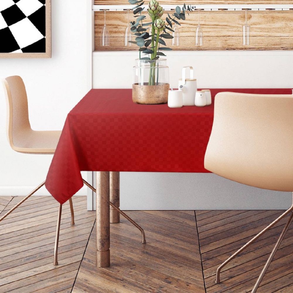 Tovaglia Antimacchia Scacco Bordeaux 140X180cm