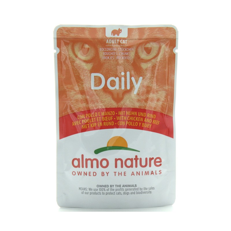 ALMO NATURE GATTI DAILY POLLO-MANZO BUSTA 70 GRAMMI