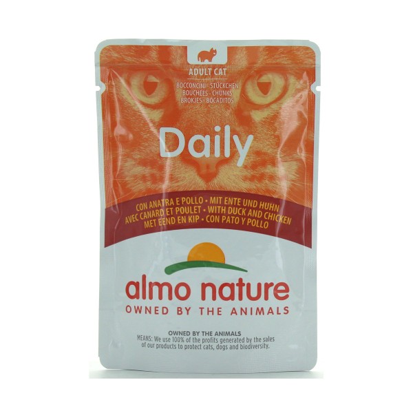 ALMO NATURE GATTI DAILY POLLO-ANATRA BUSTA 70 GRAMMI