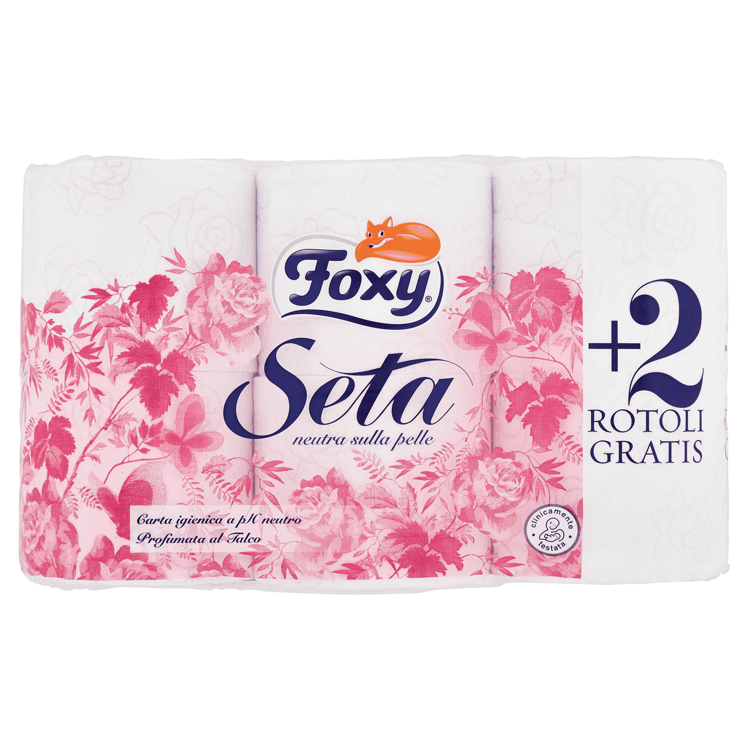 FOXY CARTA IGIENICA SETA 4+2 ROTOLI MAXI 2 VELI PROFUMATA AL TALCO