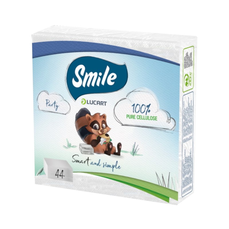 SMILE LUCART TOVAGLIOLI 33X33 44 PEZZI 2 VELI BIANCO