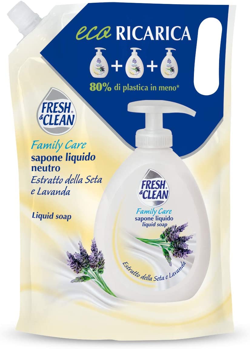 Fresh&Clean Sapone Liquido Estratto della seta e lavanda Eco Ricarica 900ML
