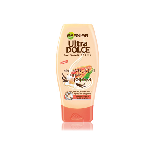 Garnier Ultra Dolce Balsamo vaniglia e papaya per capelli lunghi e punte fragili 250ml