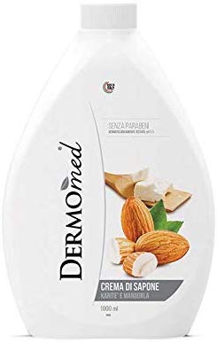 DERMOMED Crema di sapone liquido Mani Karitè e Mandorle Ricarica 1 L