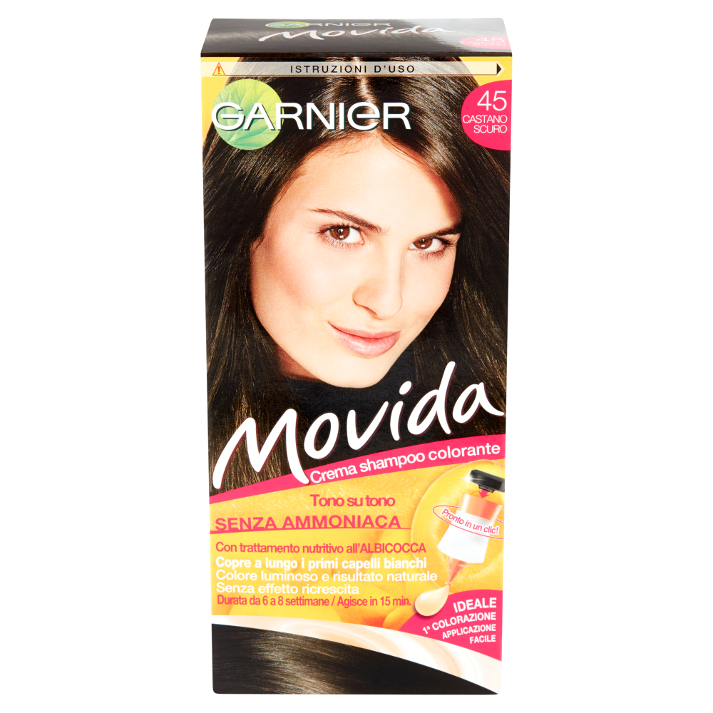 Movida Crema Shampoo Colorante Castano Scuro N.45