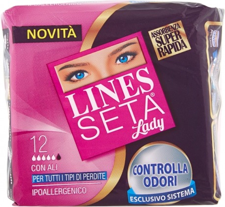 Lines Seta Lady Ultra Con Ali Ipoallergenico 12 pezzi