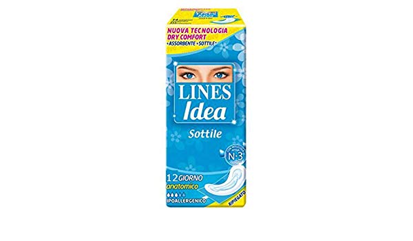 Lines Idea Sottile Giorno Anatomico Ipoallergenico 12 pezzi