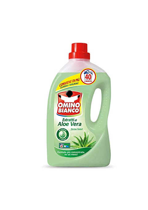 Omino Bianco con Estratti di Aloe Vera Detersivo Lavatrice 40 Lavaggi