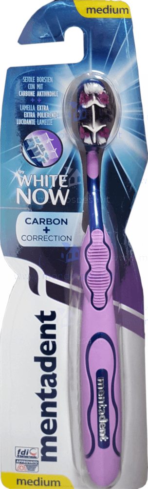 MENTADENT Spazzolino White Now Carbon + Correction Medium