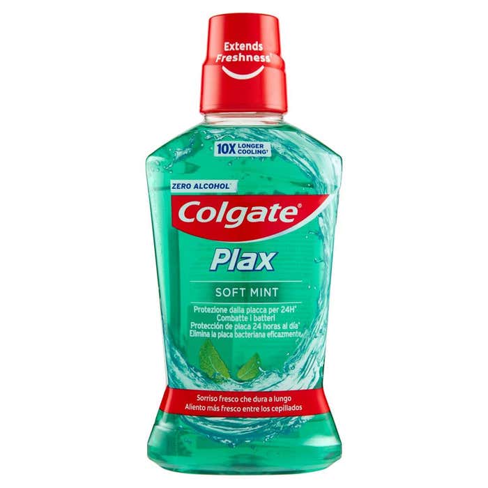 COLGATE Collutorio Plax Soft Mint, protezione della placca, zero alcol 60 ml da viaggio