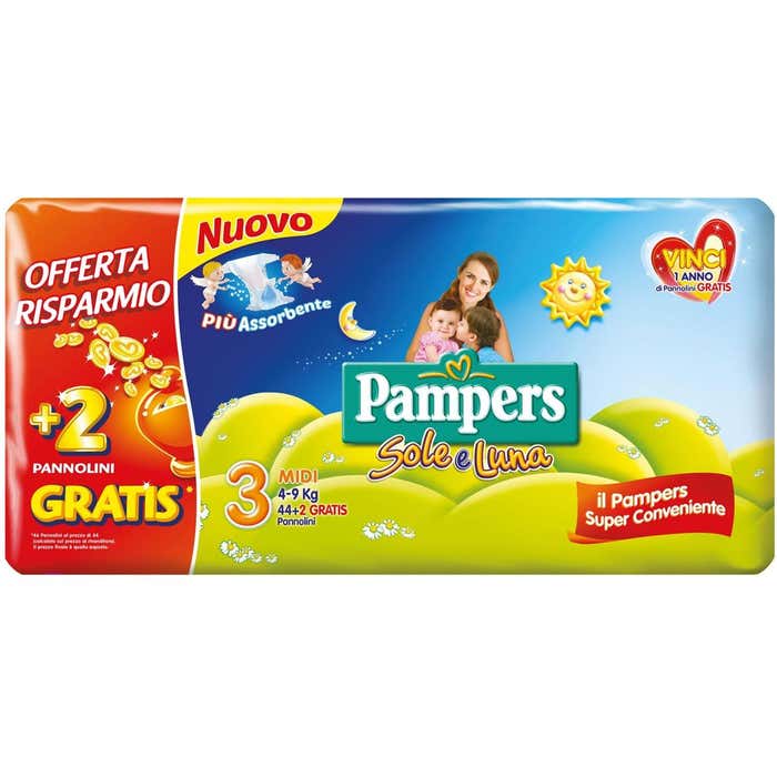 PAMPERS sole e luna pannolini midi 4-9 kg