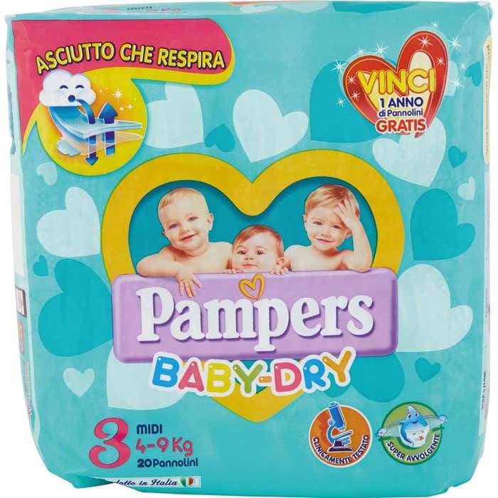 PAMPERS Baby-Dry Pannolini Midi 4-9 kg